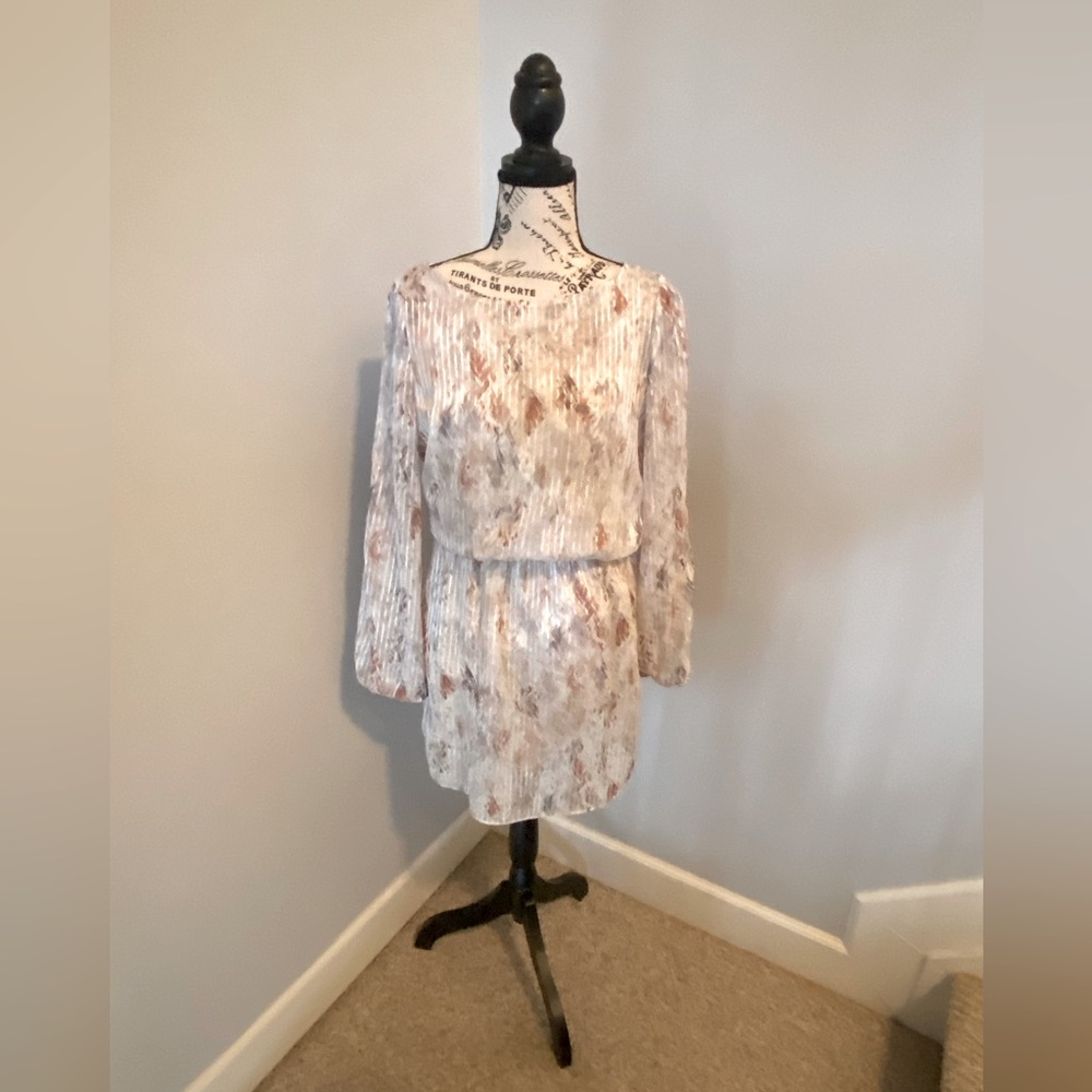 White House Black Market flirty sheer dress with cutouts, size 4